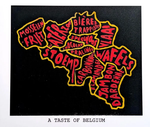 Belgium map, food version I  10in x 8in print - Image 4