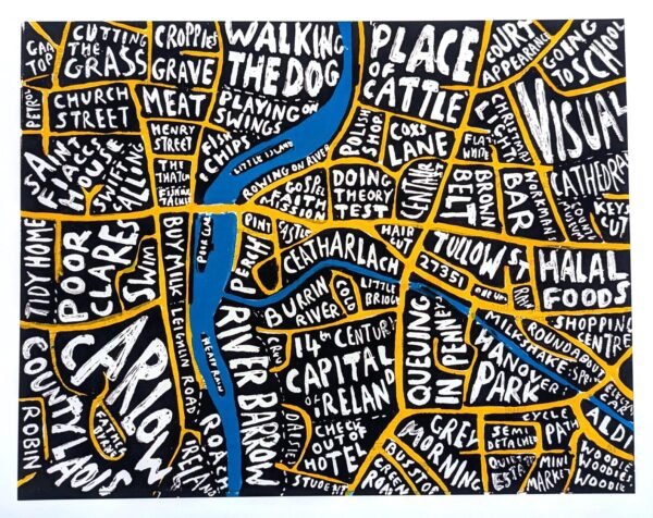 Carlow Town map, 10 x 8in print - Image 2