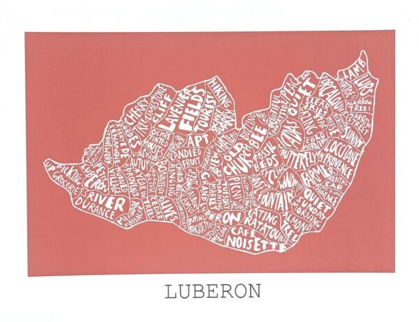 Luberon map, 10in x 8in map print - Image 2