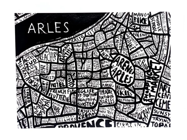 Arles France map, 10in x 8in print - Image 2