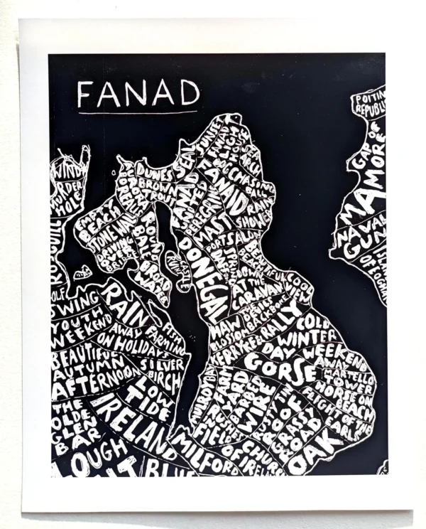 Fanad Peninsula Ireland | 10in x 8in map print - Image 5
