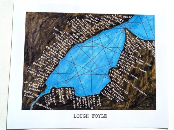 Lough Foyle Ireland | 10in x 8in map print - Image 2