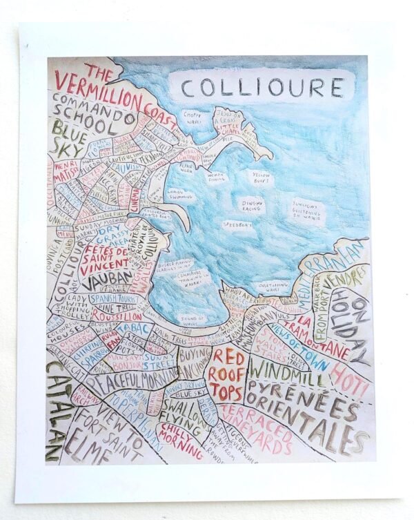Collioure map, 10in x 8in print - Image 2
