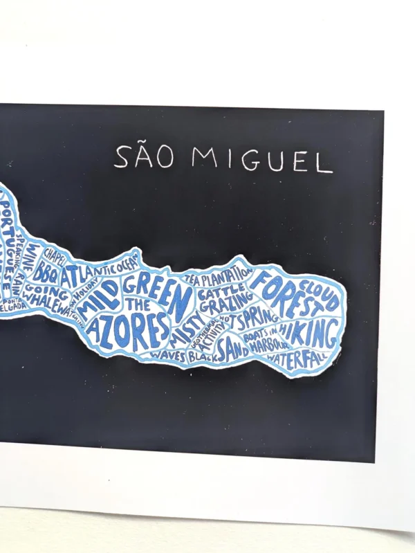 Sao Miguel island print | 10in x 8in map - Image 5