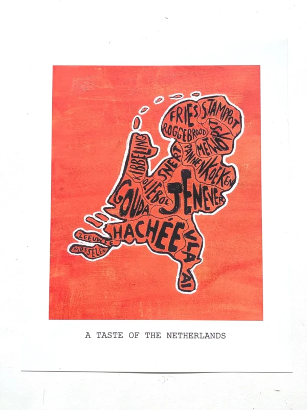 Map of Netherlands food, 8in x 10in print - Image 2