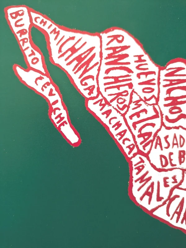 Mexico map of food, 10in x 8in print - Image 3