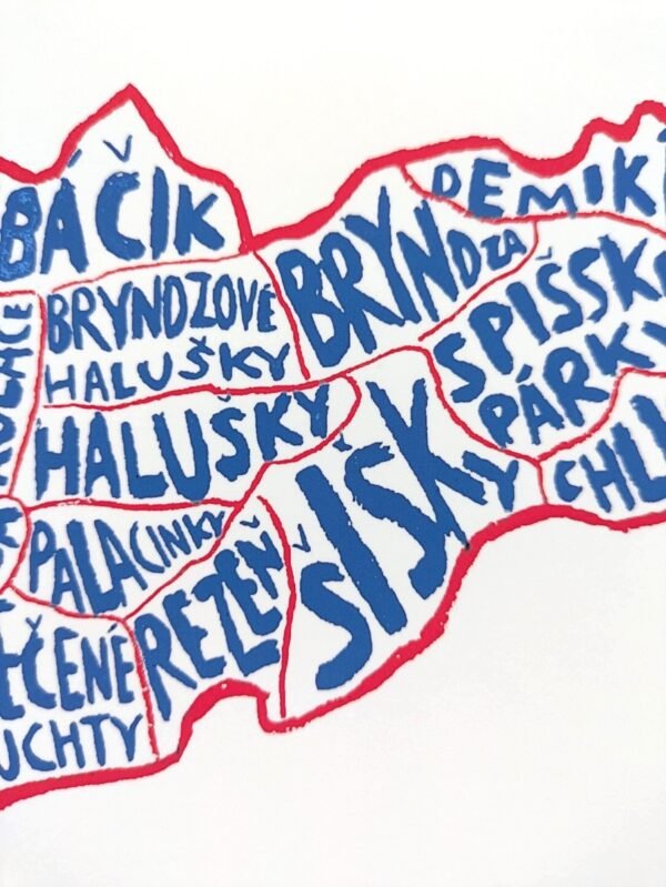 Slovakia Map of Food, 10in x 8in print - Image 3