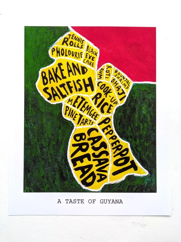 Map of Guyana food, 8in x 10in print - Image 2