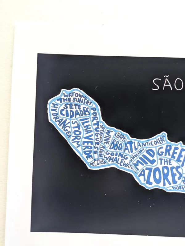 Sao Miguel island print | 10in x 8in map - Image 3