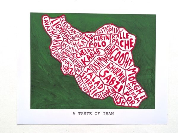 Iran map of food, 10in x 8in print - Image 4