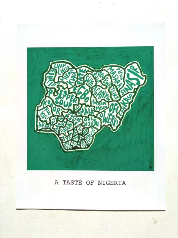 Nigeria map of food, 10in x 8in print - Image 4