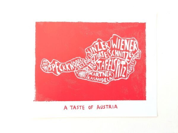 Austria map of food, 10in x 8in print - Image 5