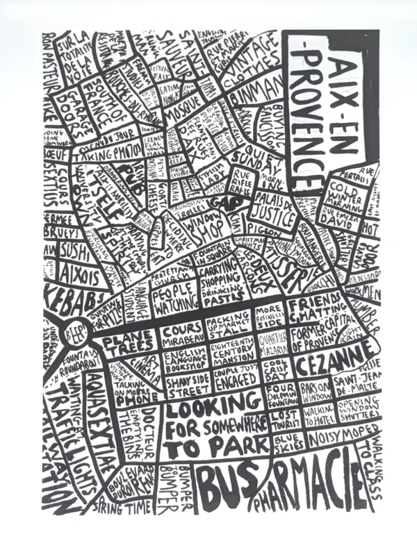 Aix-en-Provence map | 10in x 8in print - Image 2