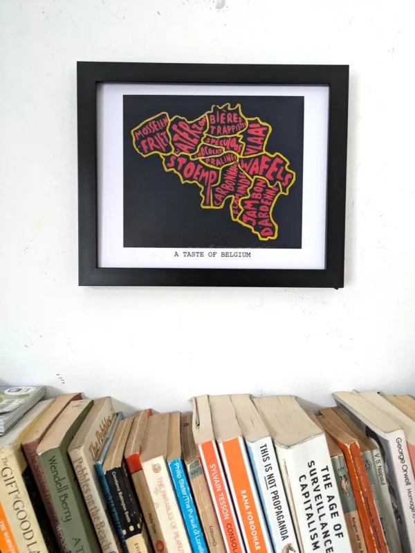 Belgium map, food version I  10in x 8in print - Image 3