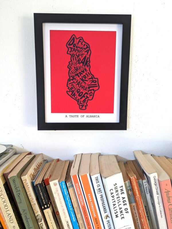 Albania map of traditional food  and drink, 8in x 10in map print - Image 2