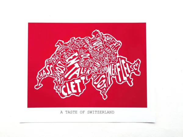 Switzerland map art, food version | 8in x 10in print - Image 2