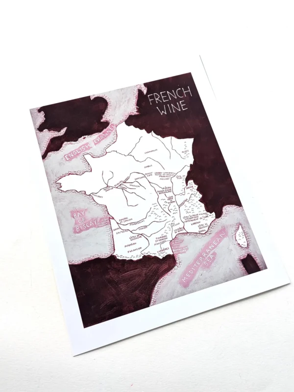 French Wine map I  8in x 10in print - Image 4