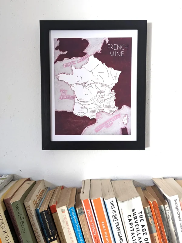 French Wine map I  8in x 10in print - Image 2