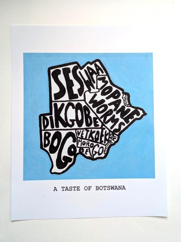 Map of Botswana, traditional food version | 8in x 10in print - Image 3
