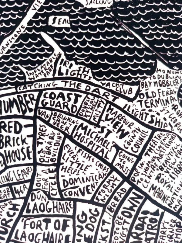 Dun Laoghaire map art, 8in x 10in print - Image 4