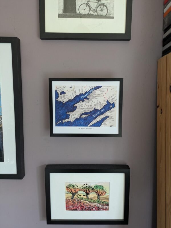 Beara peninsula map, 10in x 8in print - Image 5