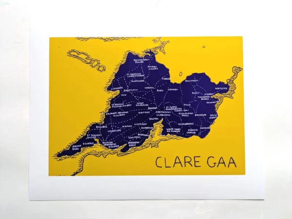Clare GAA clubs map, 10in x 8in print - Image 2