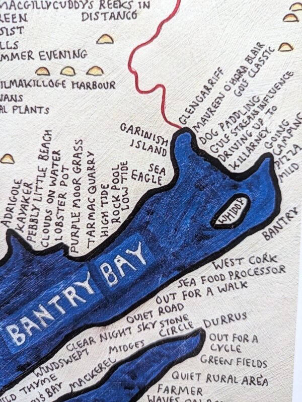 Beara peninsula map, 10in x 8in print - Image 6