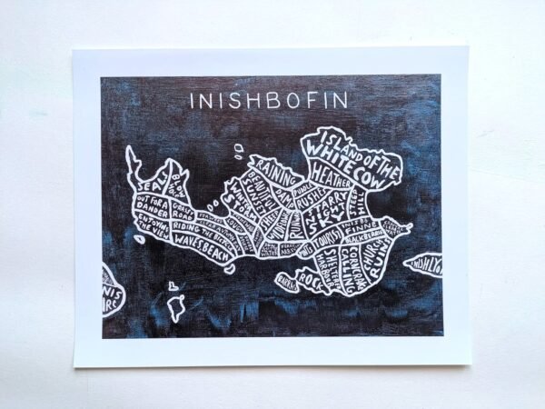 Inishbofin map art, 10in x 8in print - Image 2