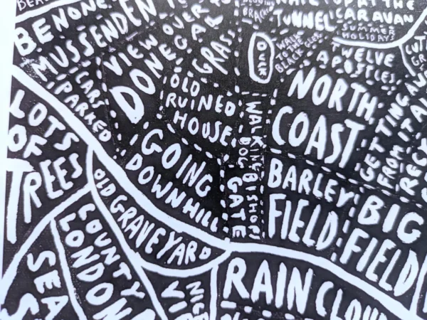 Castlerock map art, 10in x 8in print - Image 4