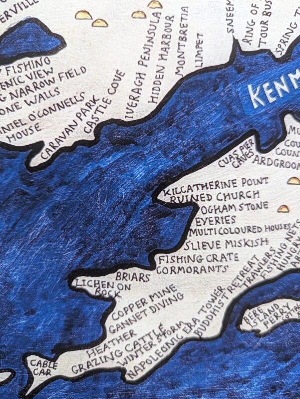 Beara peninsula map, 10in x 8in print - Image 3