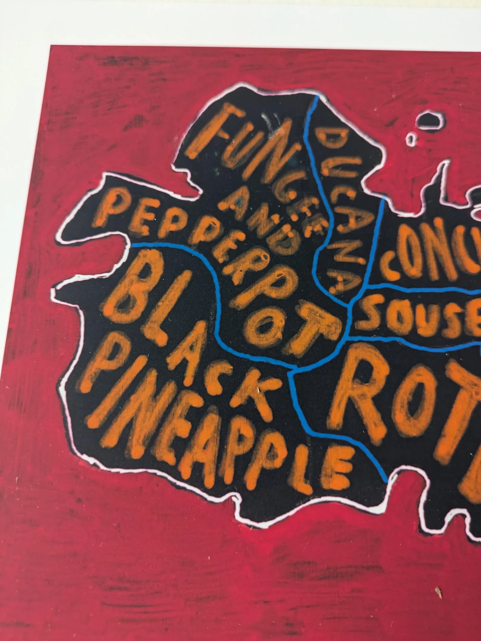 Map of Antigua food, 10in x 8in print - Image 2