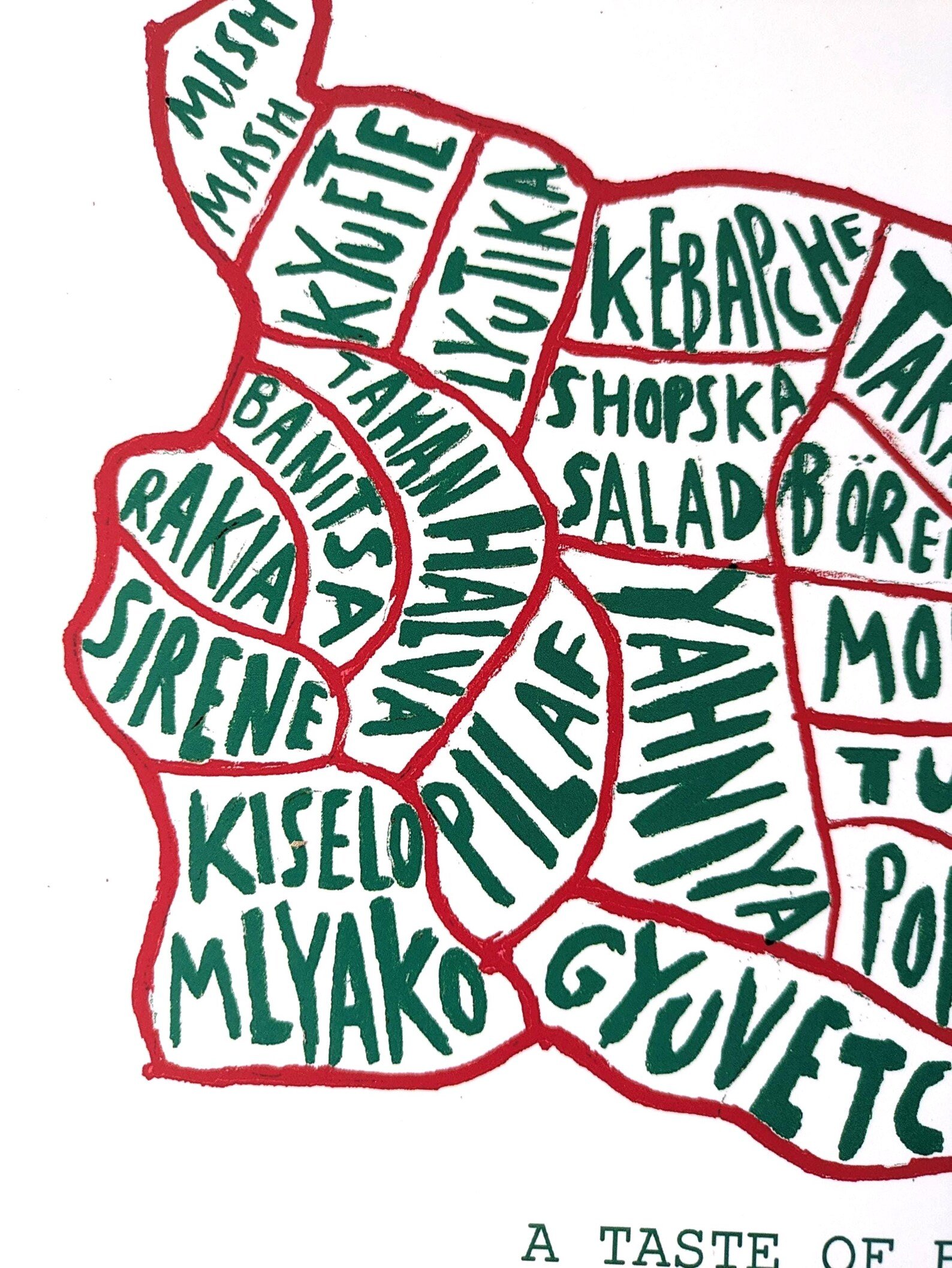 Bulgaria map of food, 10 x 8 inch print - Image 3