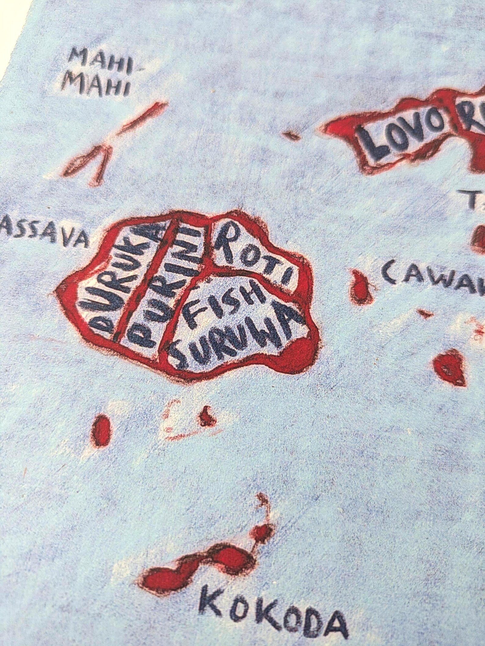 Fiji map of food, 10 x 8 inch print - Image 4