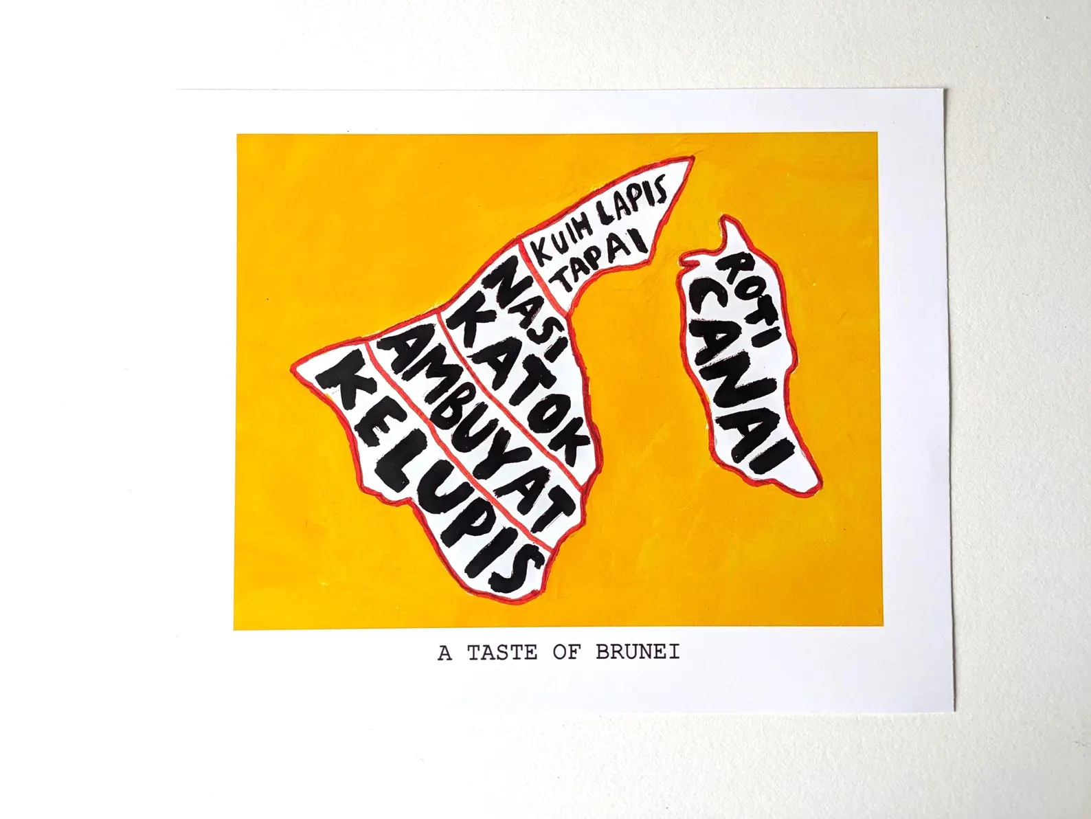 Map of Brunei food, 10 x 8 inch print - Image 6