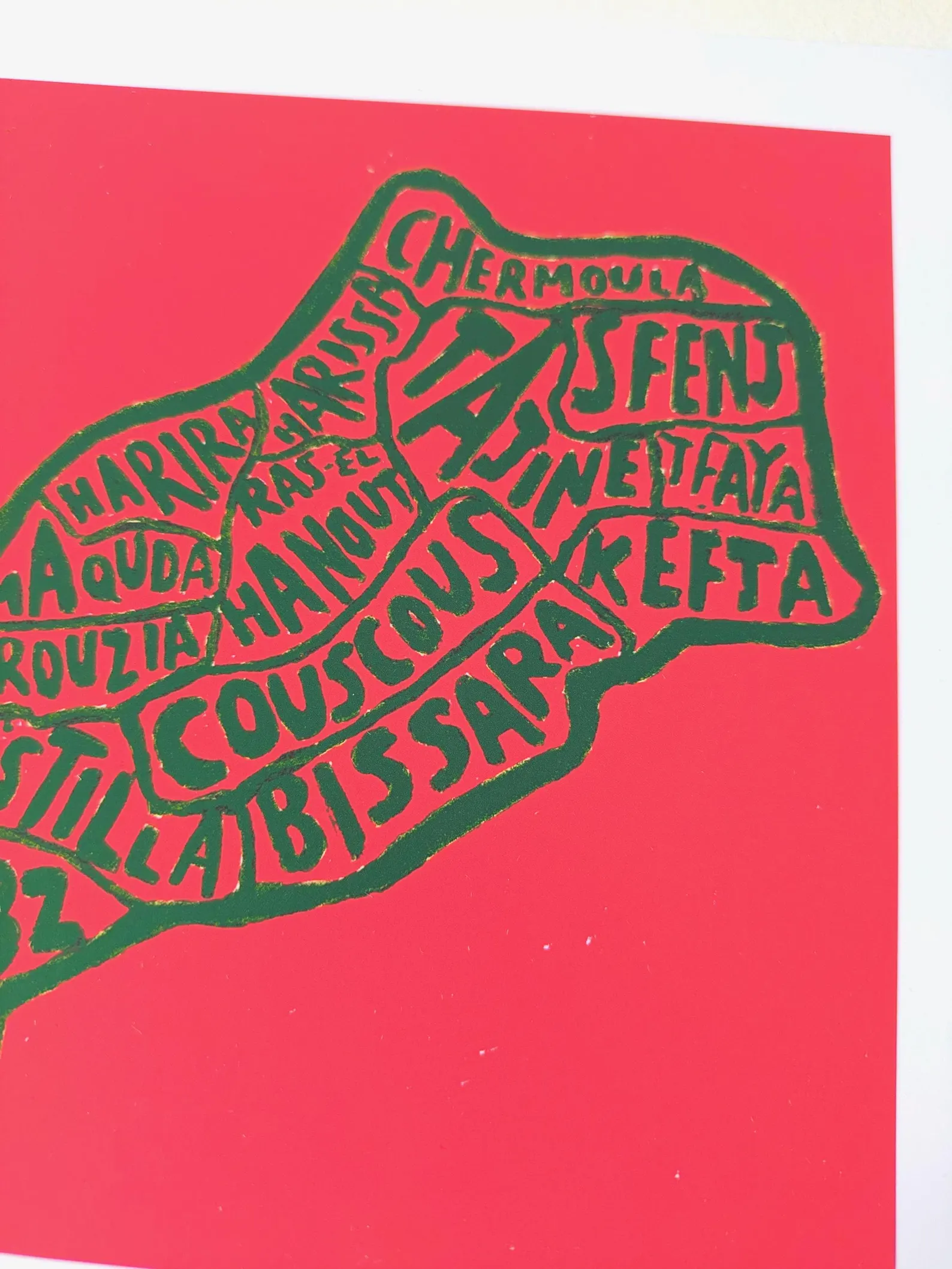 Morocco map of food, 10 x 8in print - Image 4