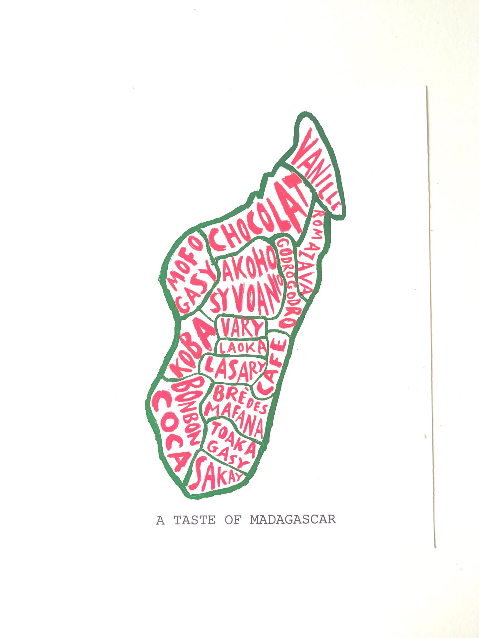 Map of Madagascar food, 8 x 10 inch print - Image 2