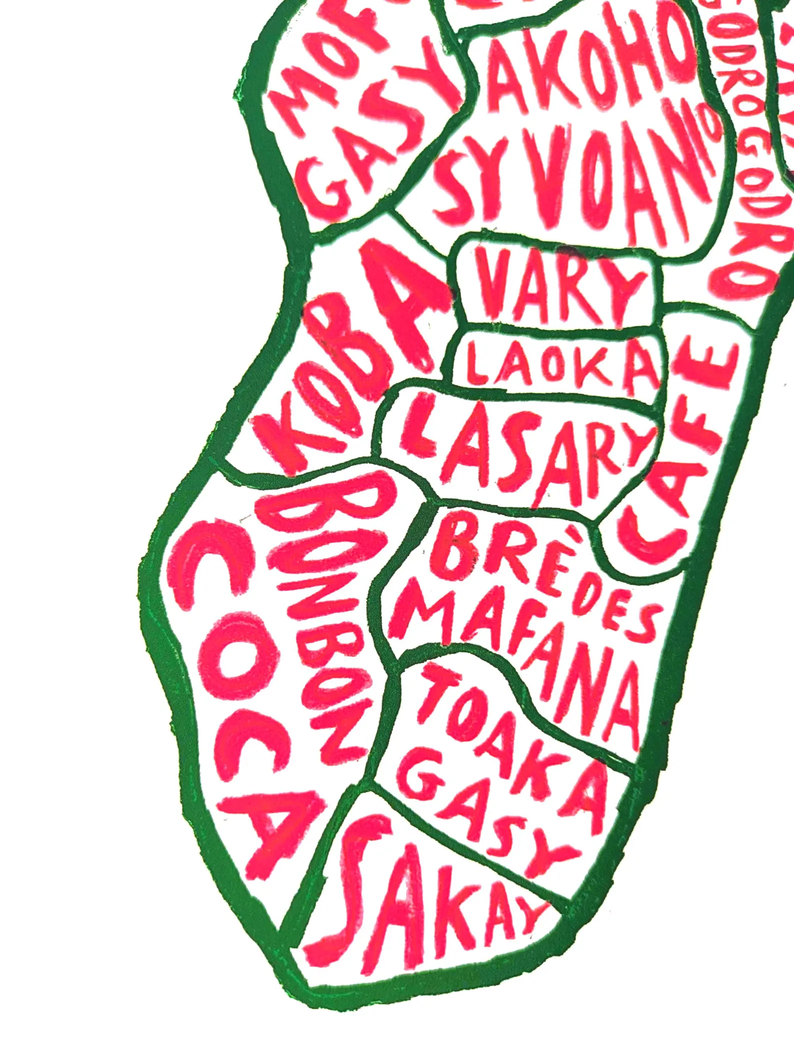 Map of Madagascar food, 8 x 10 inch print - Image 6