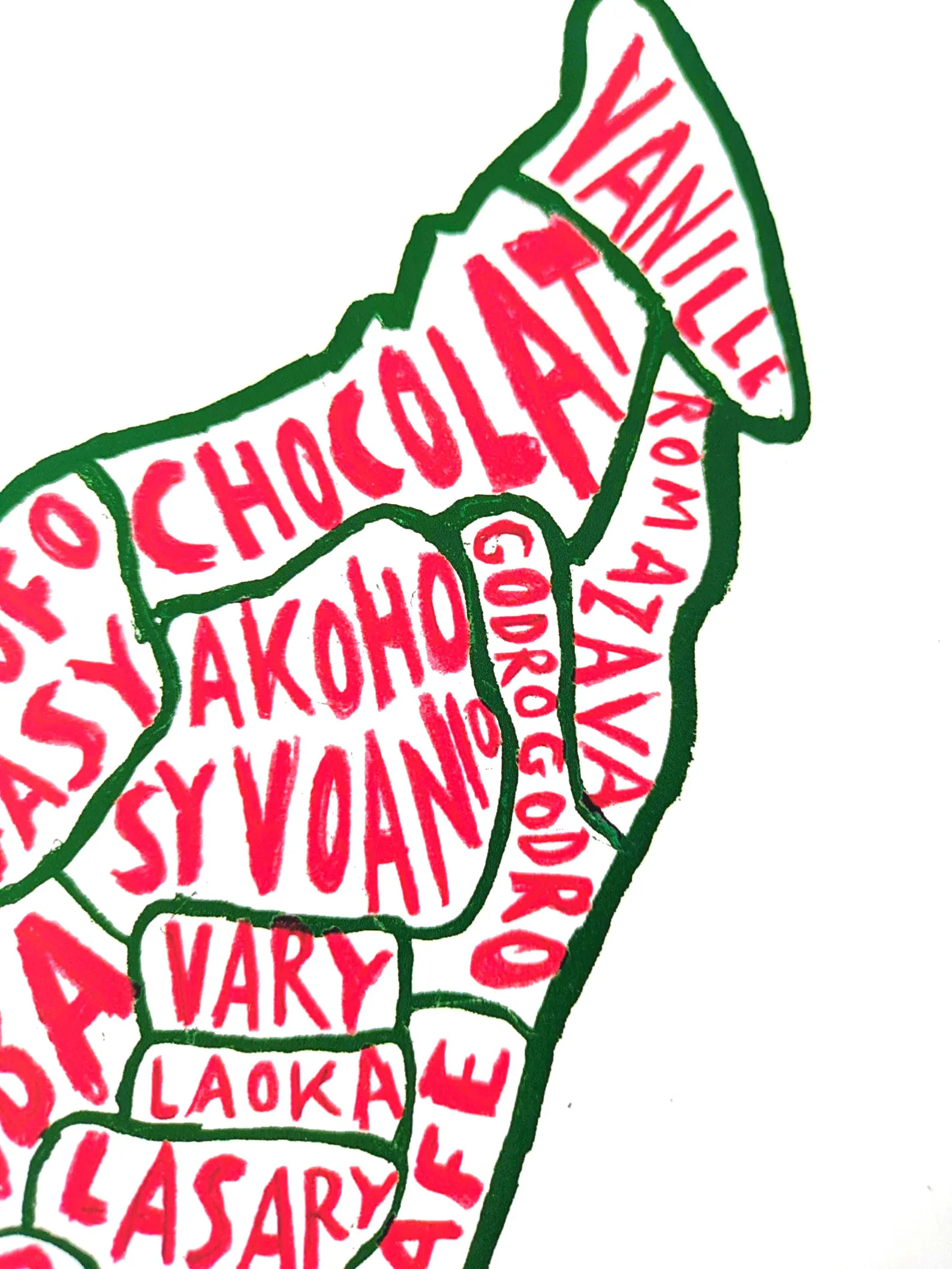 Map of Madagascar food, 8 x 10 inch print - Image 4