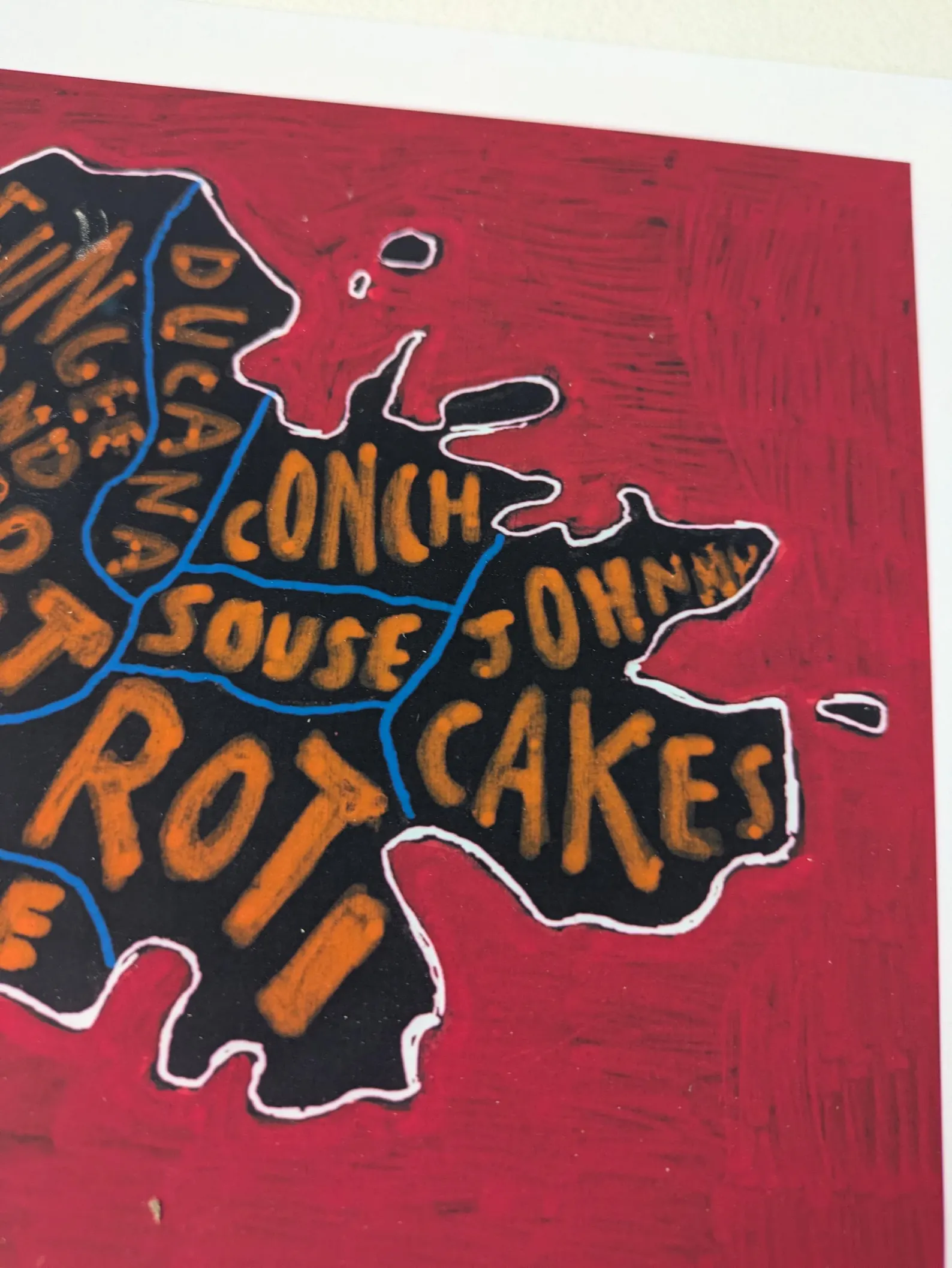 Map of Antigua food, 10in x 8in print - Image 4