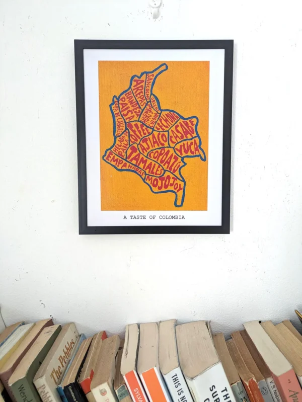 Colombia map of food, 10in x 8in print - Image 2