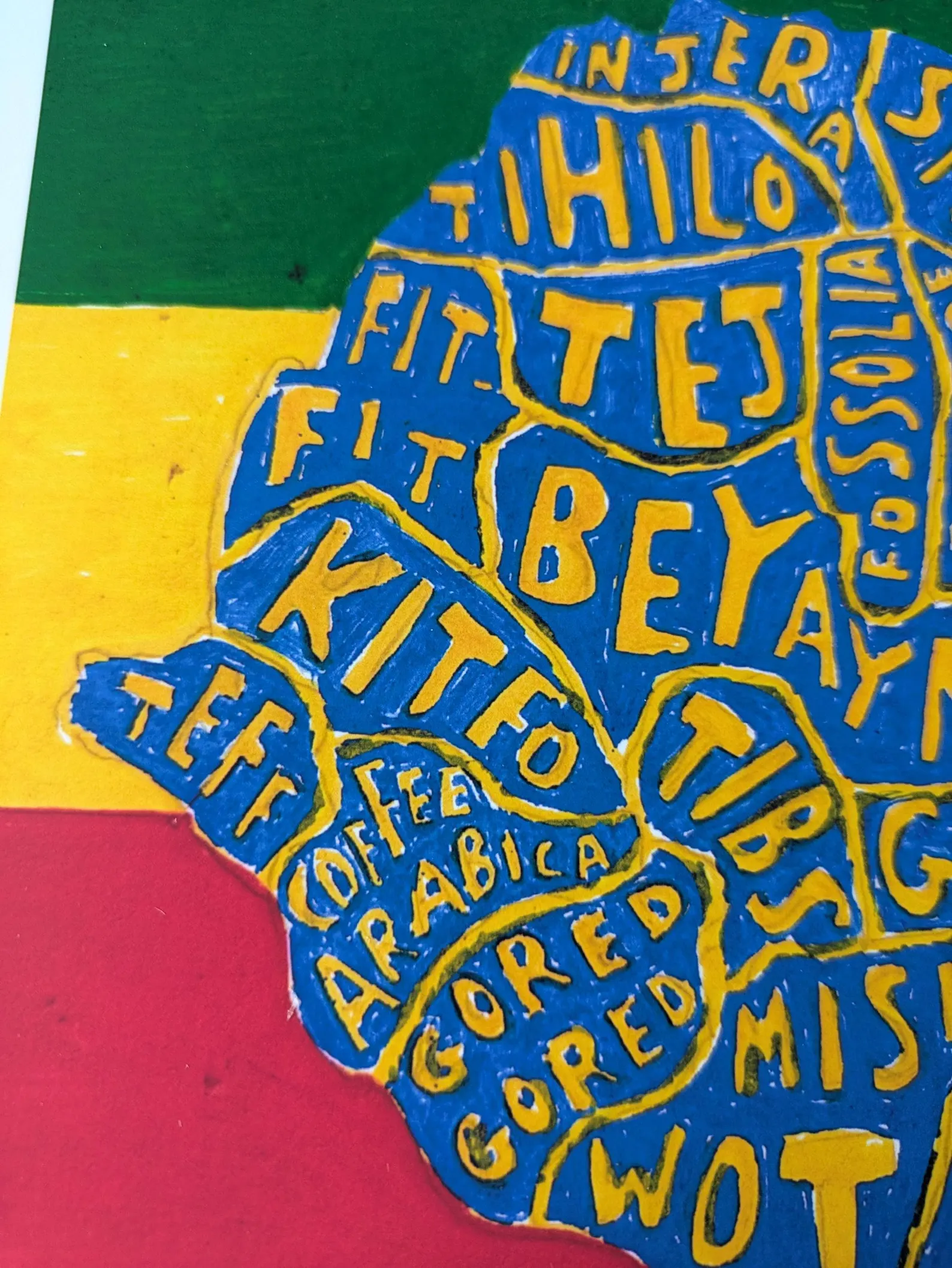 Map of Ethiopia food, 10 x 8 inch print - Image 4