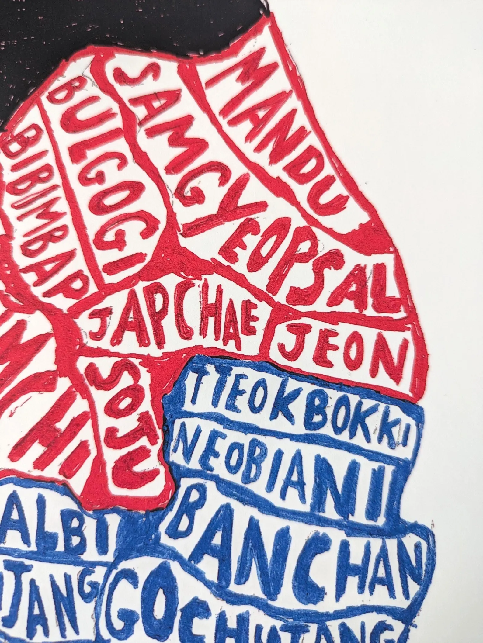 South Korea map of food, 8 x 10 inch print - Image 4