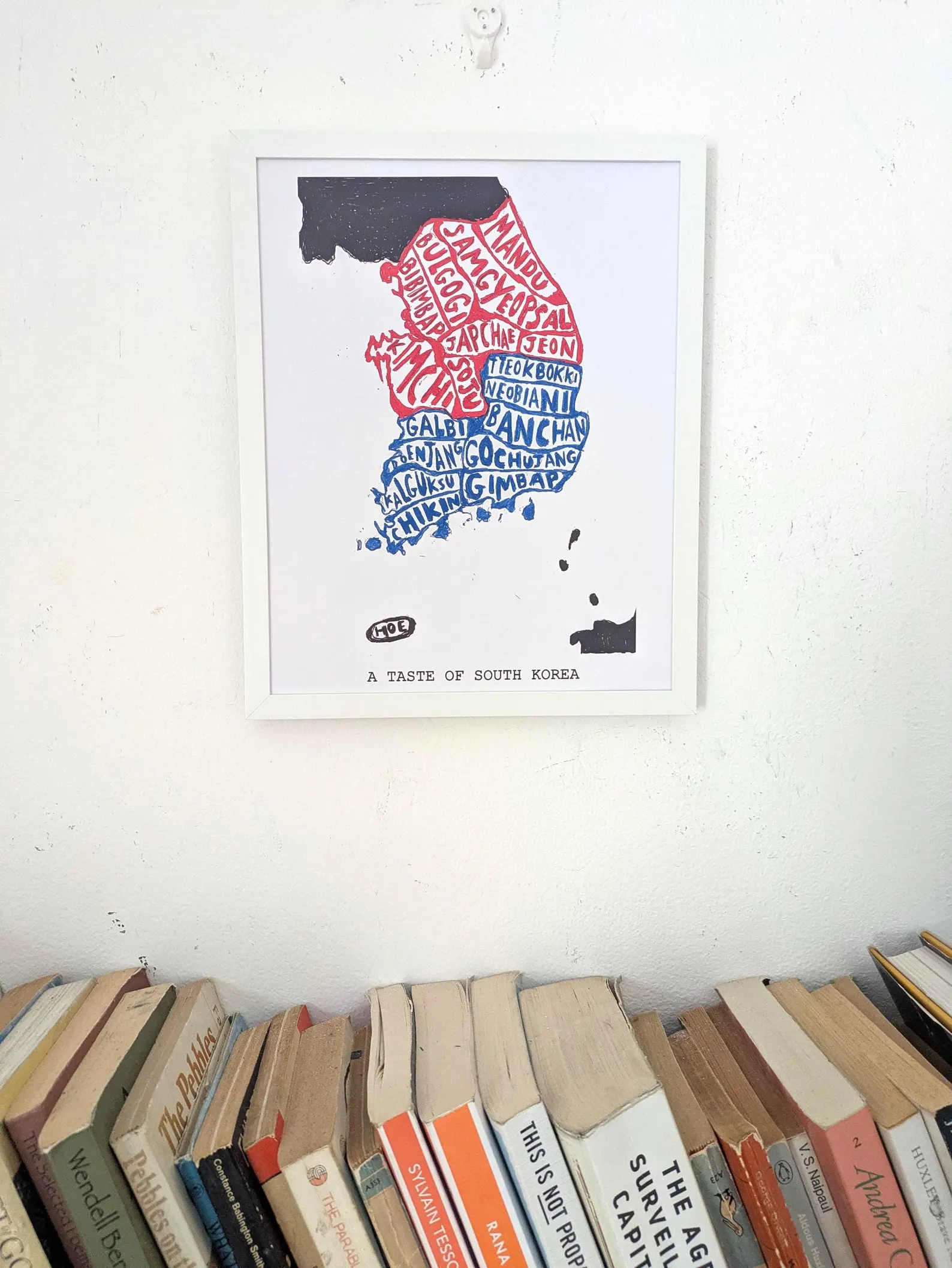 South Korea map of food, 8 x 10 inch print - Image 3