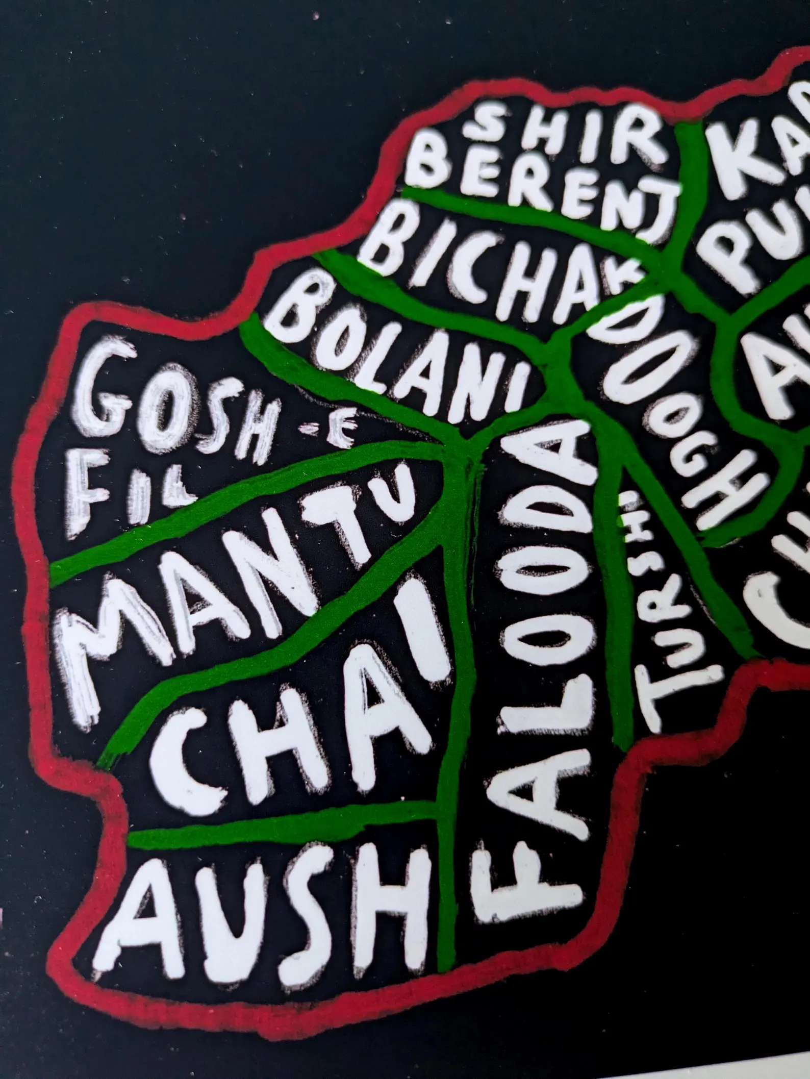 Map of Afghanistan food,10 x 8 inch print - Image 3