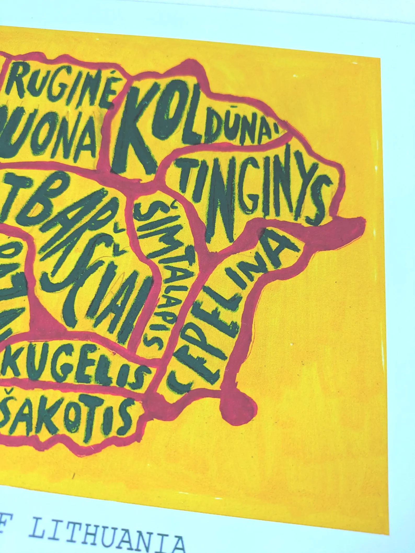 Lithuania map of food, 10 x 8 inch print - Image 4