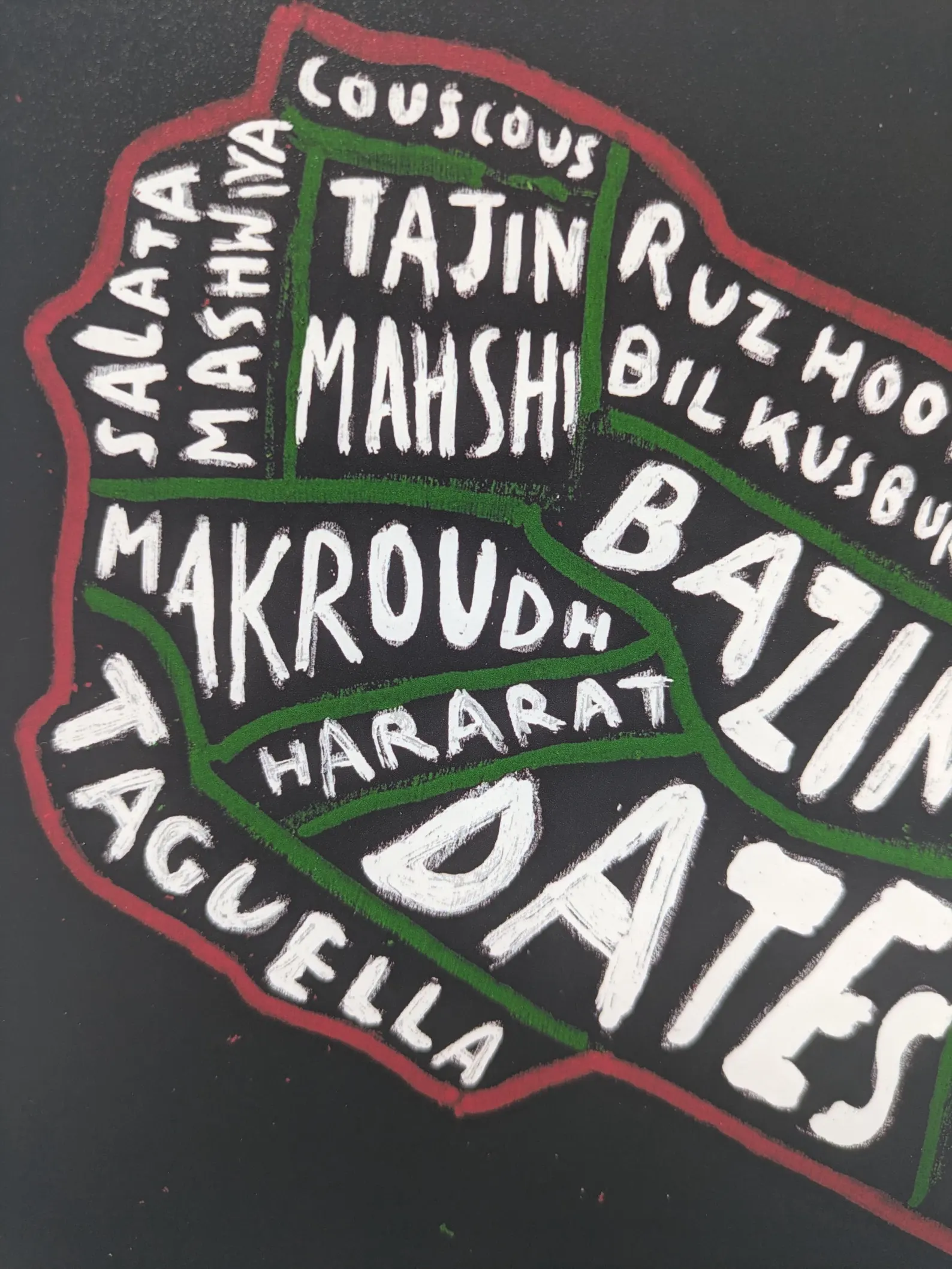 Map of Libya food, 10 x 8 inch print - Image 6