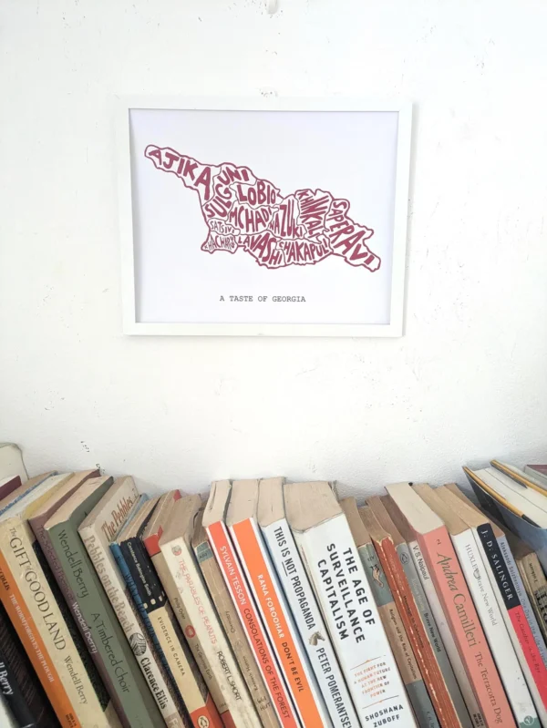 Georgia map art, 10in x 8in print - Image 4
