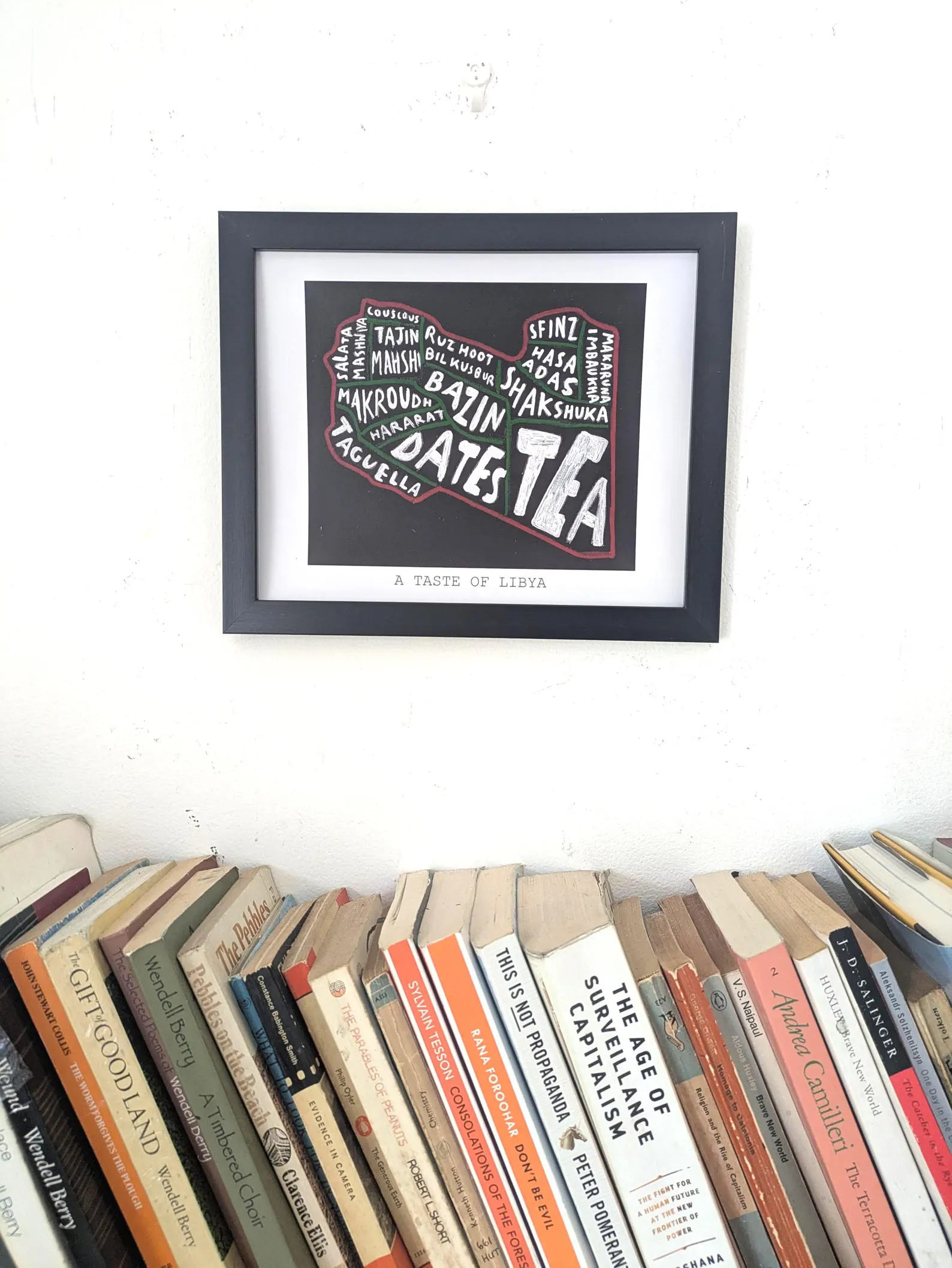 Map of Libya food, 10 x 8 inch print - Image 3