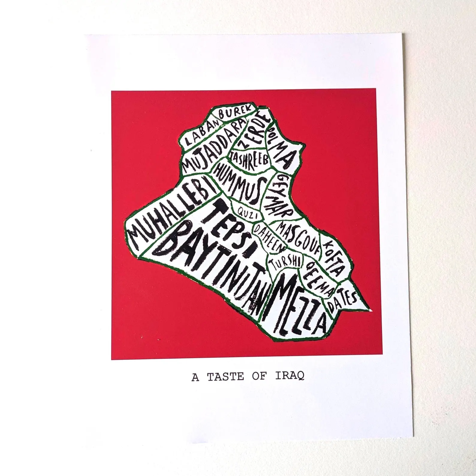 Map of Iraq food, 8 x 10in print - Image 3