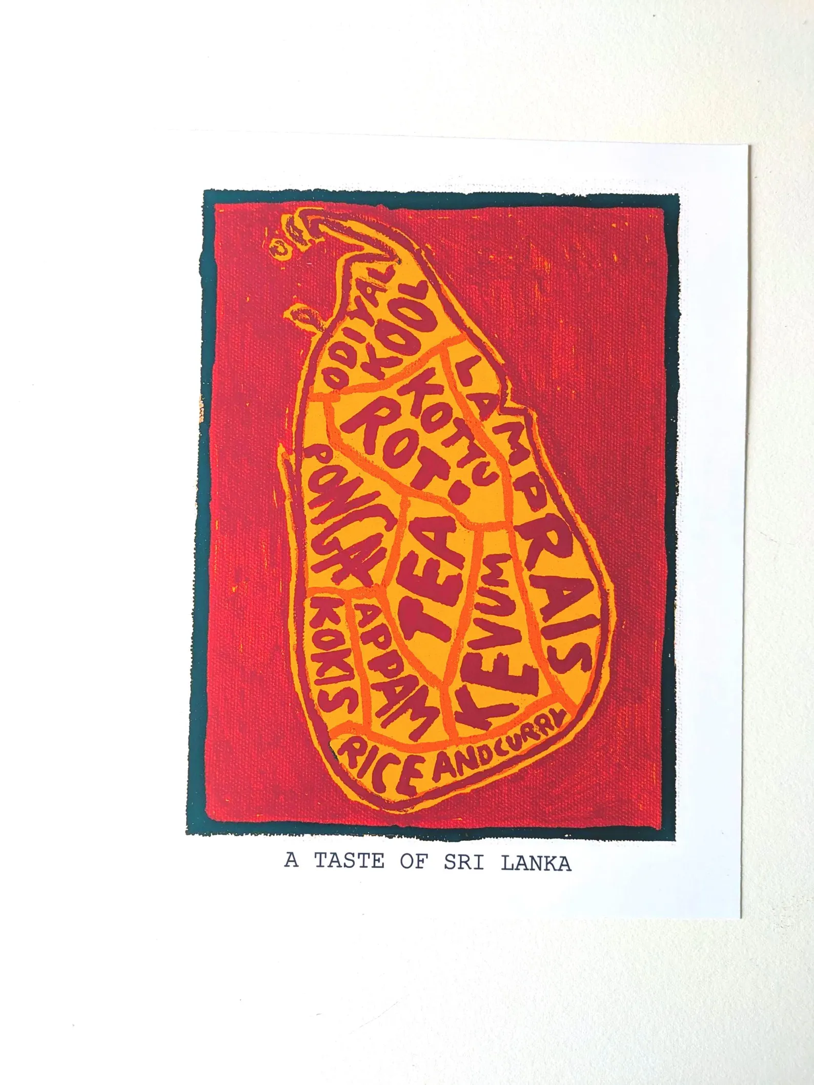 Map of Sri Lanka food, 8 x 10 inch print - Image 6